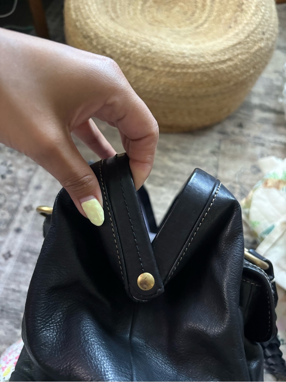 COACH Y2K BLACK VACHETTA LEATHER LG DAPHNE DOCTOR SATCHEL TOTE BAG 3569 black - Picture 15 of 16